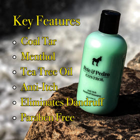 Pete & Pedro conditioner bottle highlights peppermint conditioning for moisture.