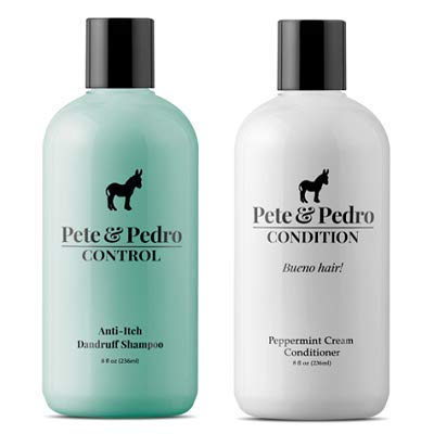 Pete & Pedro Control shampoo bottle demonstrates dandruff control.