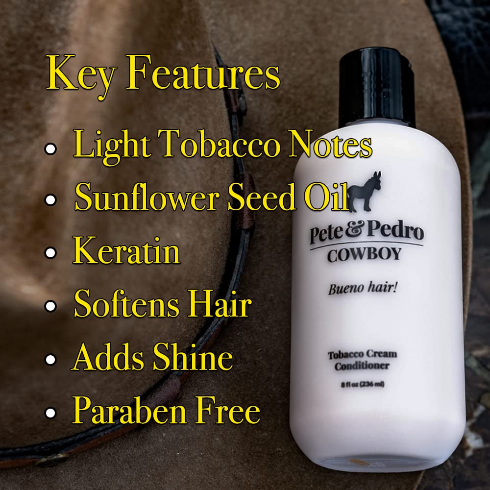 Cowboy conditioner application demonstrates lightweight hydration without weighing hair down.