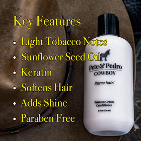 Cowboy conditioner application demonstrates lightweight hydration without weighing hair down.