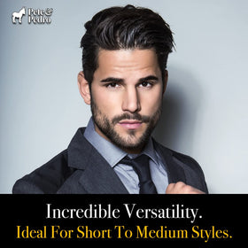 Pete & Pedro Hair Pomade slick-back styling demonstrates classic, polished look with strong control.