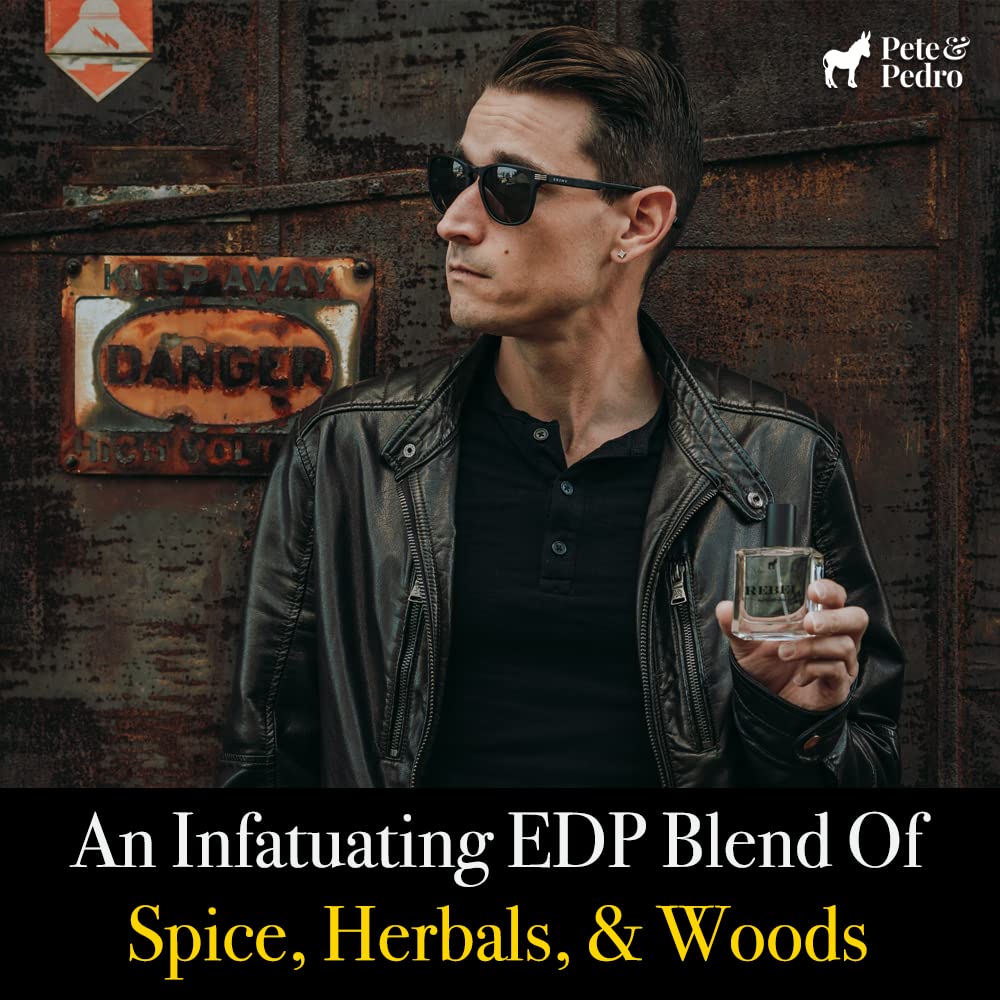 Pete & Pedro Rebel bottle emphasizes musk and warm woods for longevity.