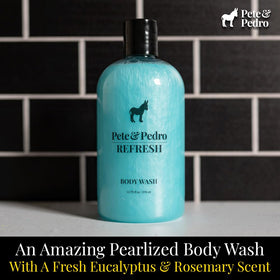 Pete & Pedro REFRESH close-up on nourishing ingredients like shea butter and glycerin