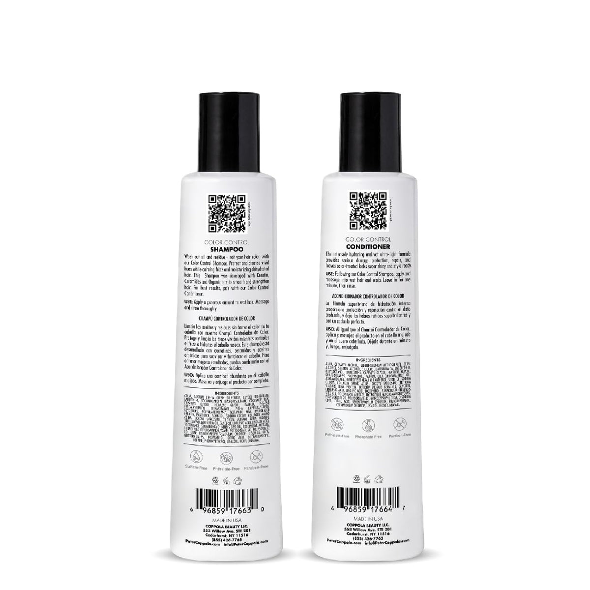 Peter Coppola Color Control conditioner tube delivers intense hydration for keratin-treated hair.