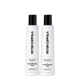 Peter Coppola Color Control shampoo bottle shows color-safe hydration for treated hair.
