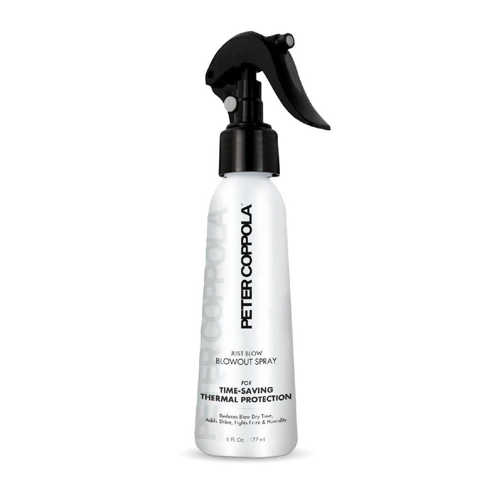 Peter Coppola Just Blow bottle front, heat protectant for daily blowouts.