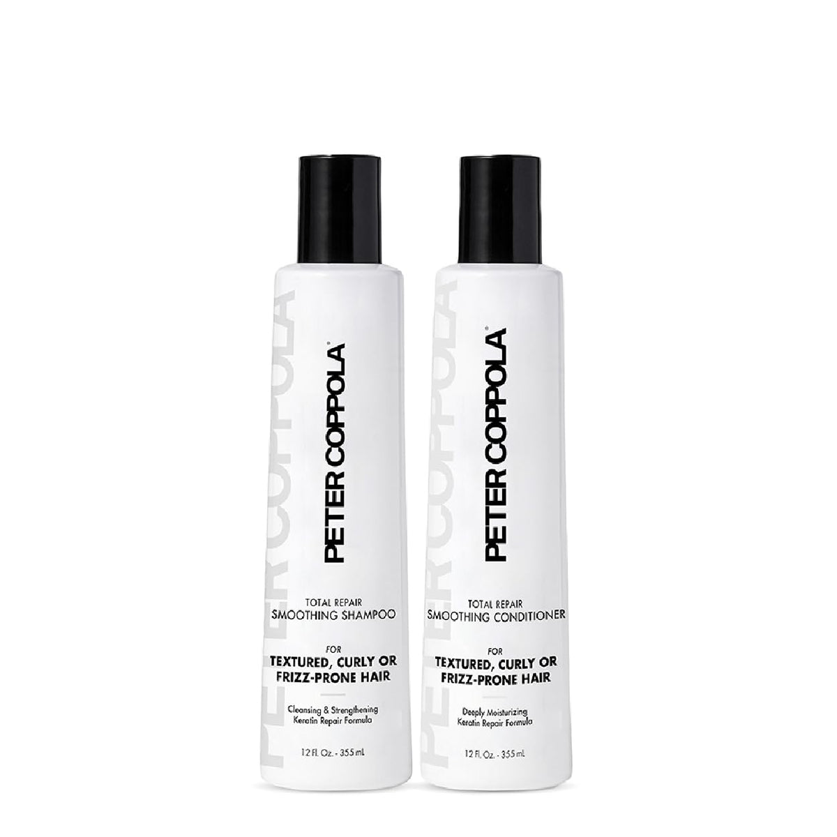 Peter Coppola Total Repair Shampoo bottle for color-safe cleansing and keratin aftercare.