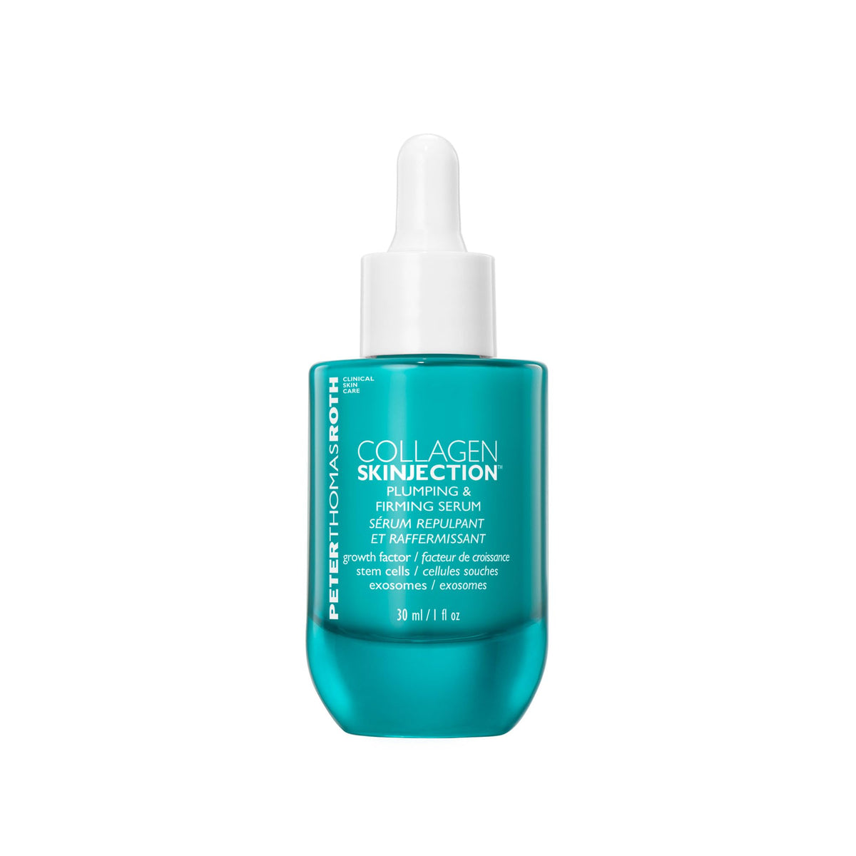 Peter Thomas Roth Collagen Skinjection serum bottle close-up highlighting premium packaging and skin benefits
