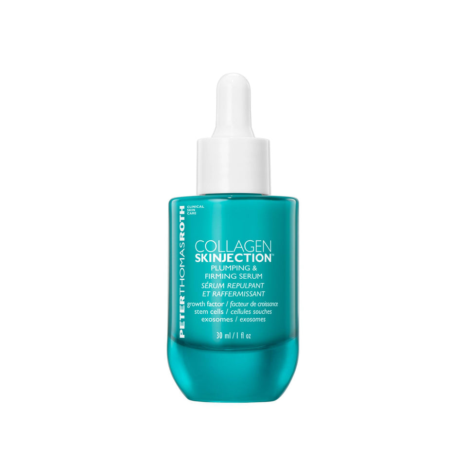 Peter Thomas Roth Collagen Skinjection serum bottle close-up highlighting premium packaging and skin benefits