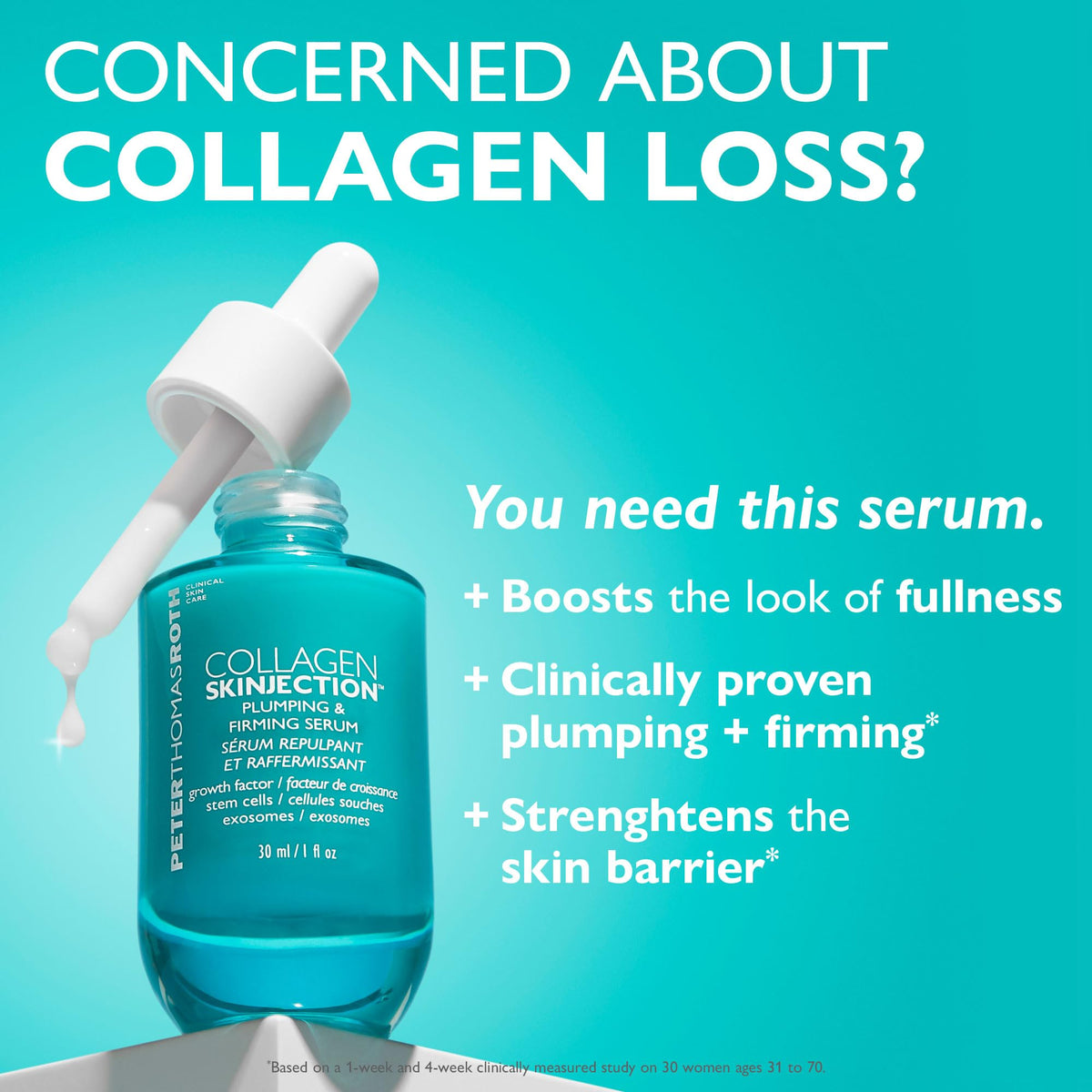 Peter Thomas Roth Collagen Skinjection serum pump dispense for precise, mess-free application