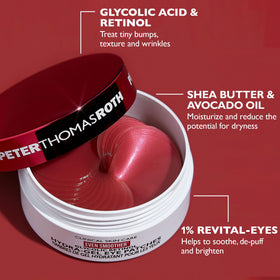 Gel texture of Peter Thomas Roth Even Smoother Eye Patches shown on skin