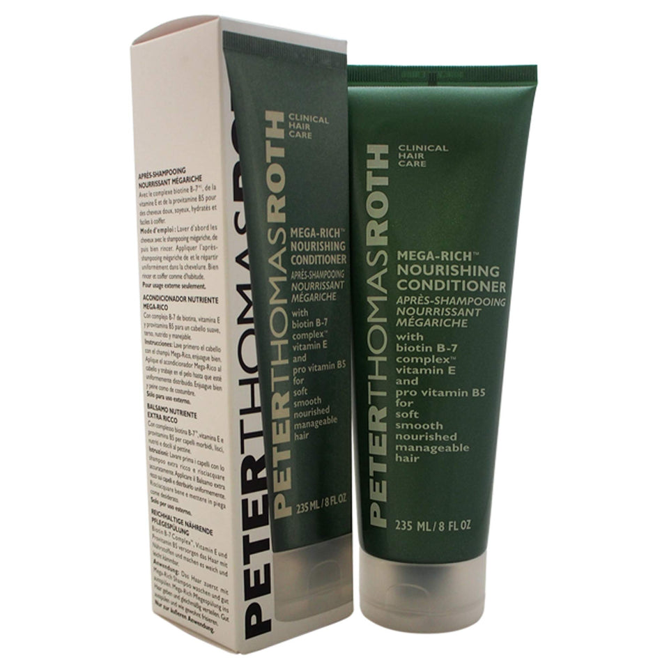 Peter Thomas Roth Mega-Rich Nourishing Conditioner bottle pour for smooth, manageable hair.