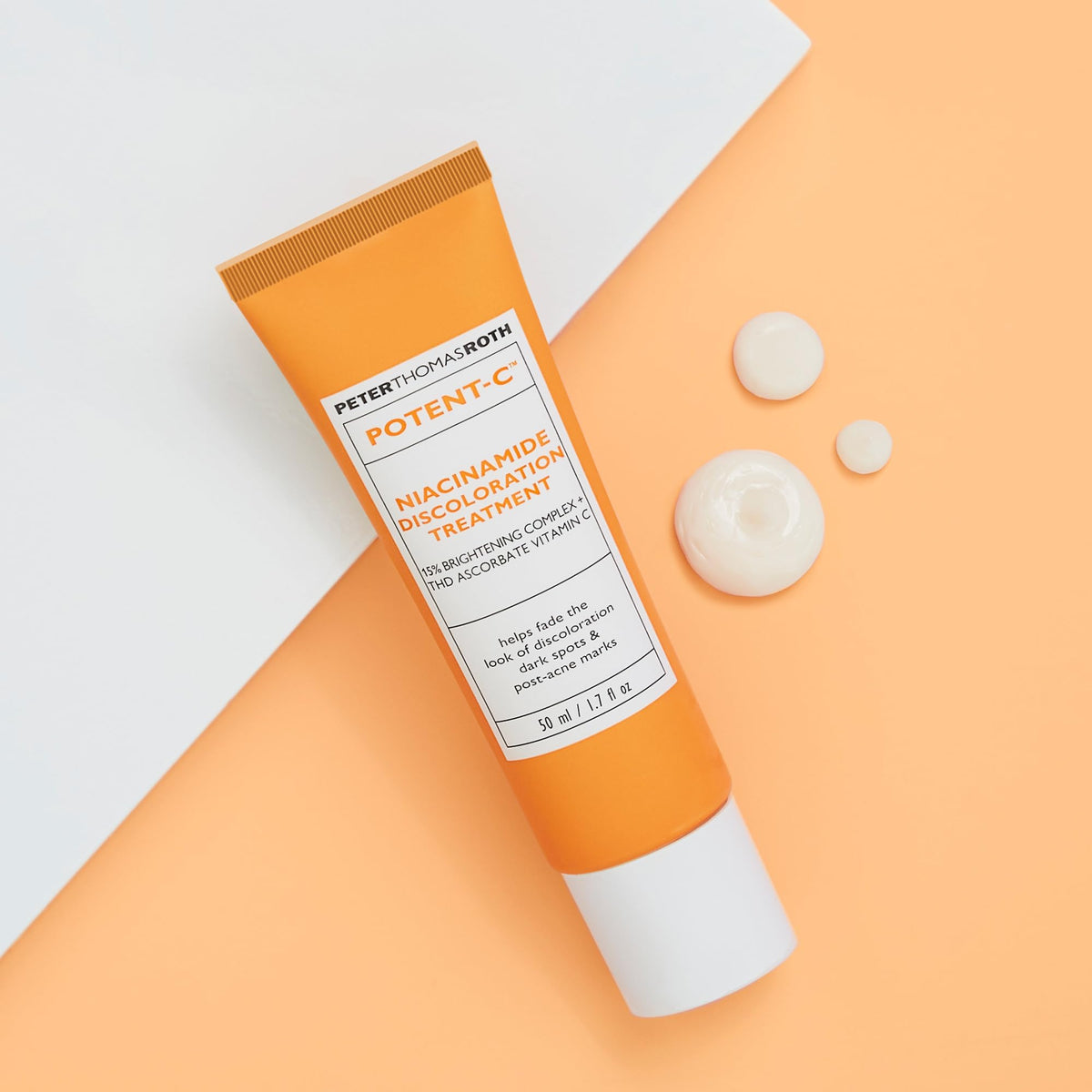 Potent-C gel-cream texture swirls on skin for smooth, easy application