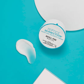 Peter Thomas Roth Moisture Infusion Cream pour demonstrates needle-free smoothing of fine lines.