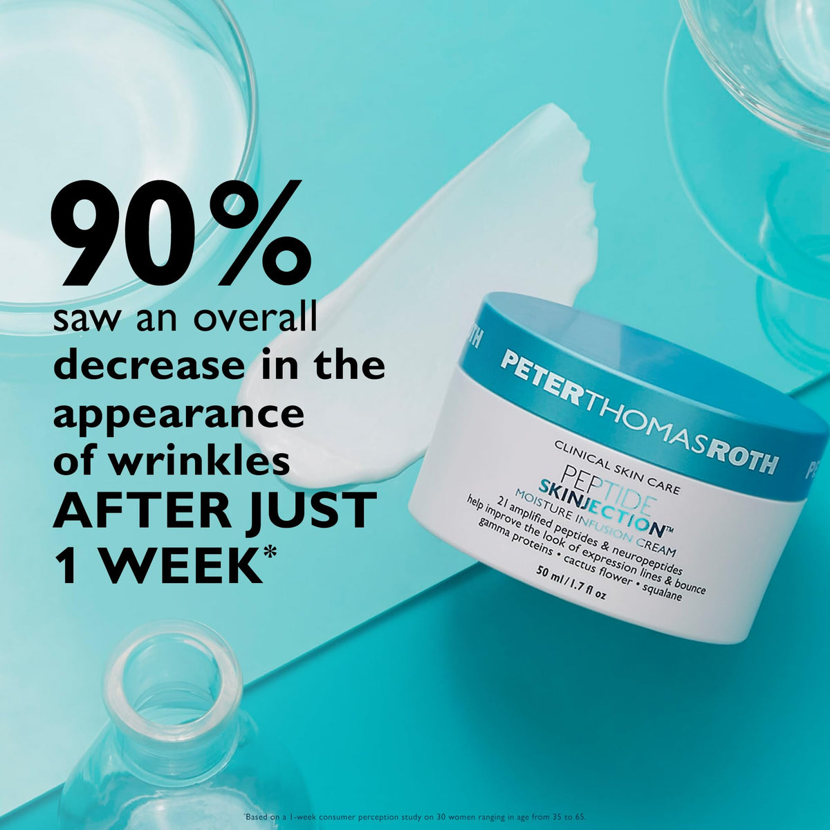 Peter Thomas Roth Refill Pod texture swatch highlights rich hydration and plump-looking skin.