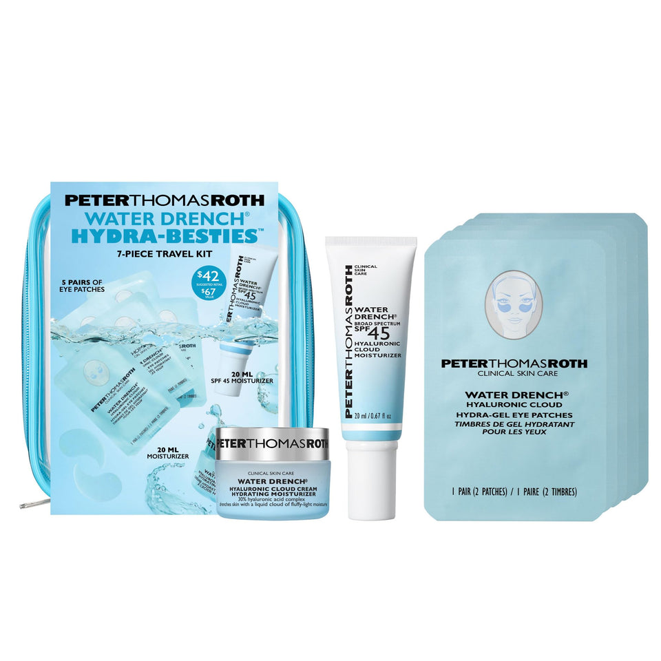 Peter Thomas Roth Water Drench Eye Patches in travel kit refresh under eyes