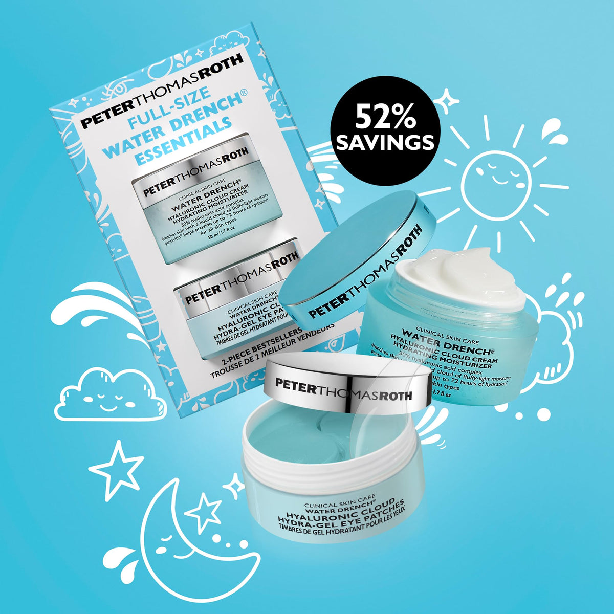 Peter Thomas Roth Water Drench Hydra-Gel Eye Patches close-up highlight cooling under-eye relief