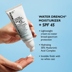 Peter Thomas Roth SPF 45 application demonstrates weightless finish.