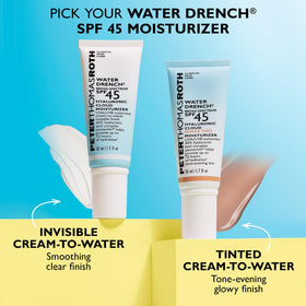 Peter Thomas Roth Water Drench applied under makeup for a smooth base.