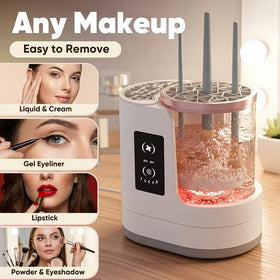 PETINBOX 3-in-1 makeup brush cleaner USB cable connected for powered operation