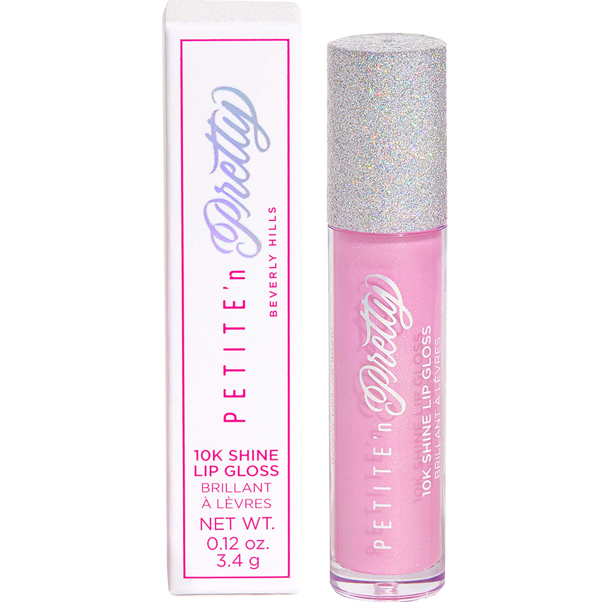 Petite 'N Pretty Gia Pink light-reflecting pearls close-up.