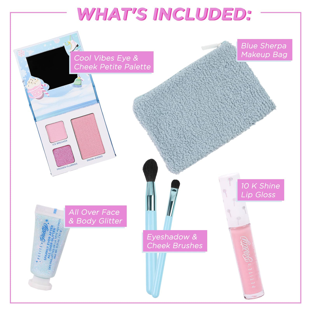 Petite 'N Pretty Deluxe 10K Shine Lip Gloss Pink Frost for a glassy pout.