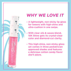 On-the-go mini gloss in a compact suitable for purses and backpacks