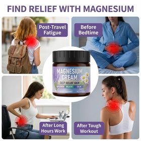 Peunitory Magnesium Cream jar with jojoba oil for deep skin hydration