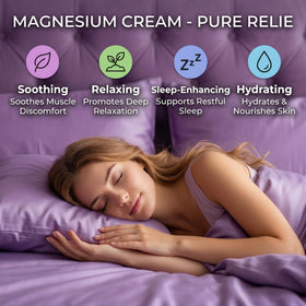 Nighttime legs application using Peunitory cream for relaxed muscles