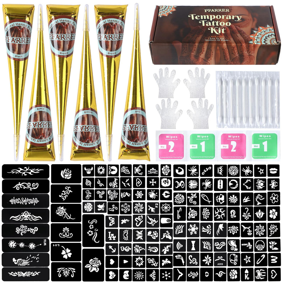 PFARRER temporary tattoos kit cover showcasing versatile DIY body art options.