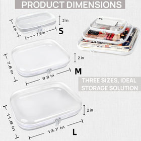 PGAXM double-zipper transparent pouch keeps items secure during transit