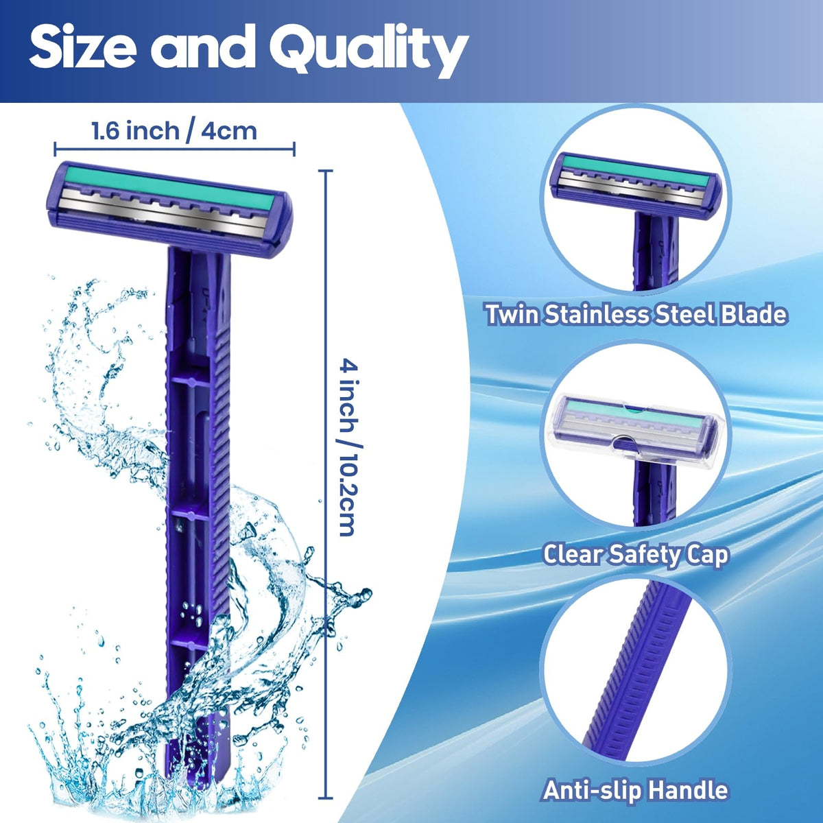 Phafaloop razor close-up shows lubricating strip for smooth shaving.