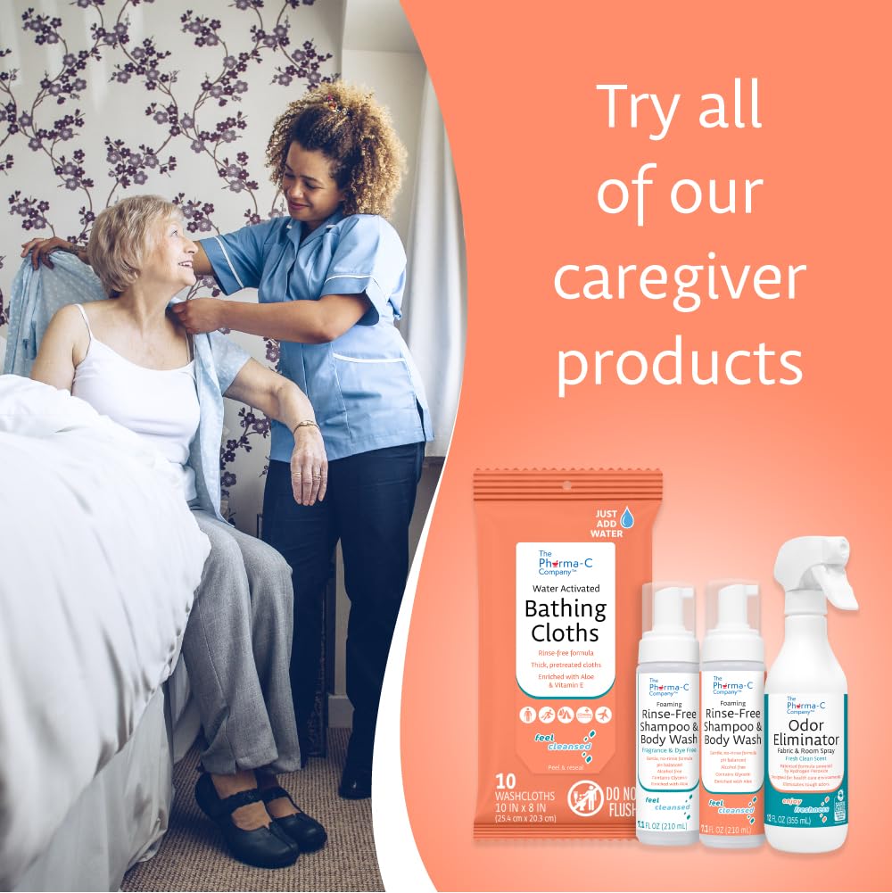 The Pharma-C Company bedside-care solution bottle ideal for bed-bound routines