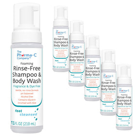 The Pharma-C Company foaming rinse-free shampoo bottle for convenient cleansing without water