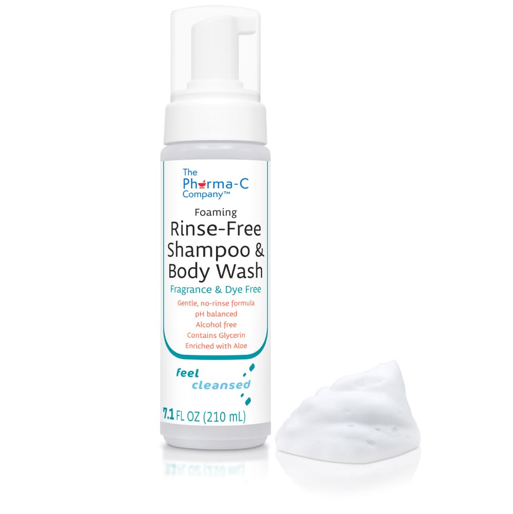 The Pharma-C Company foaming rinse-free shampoo with pump for easy one-step cleansing