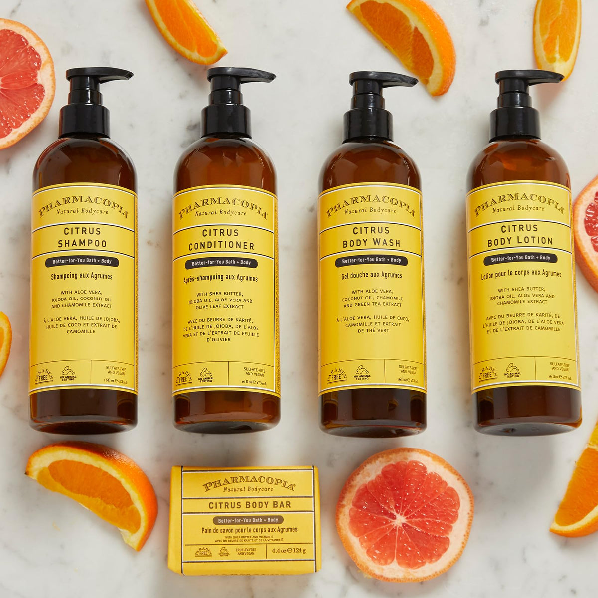 Pharmacopia Citrus Body Lotion aloe detail suggests soothing hydration