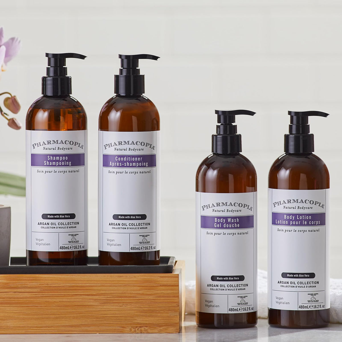Pharmacopia Hotel Argan Oil Shampoo melon essence droplet indicating uplifting scent