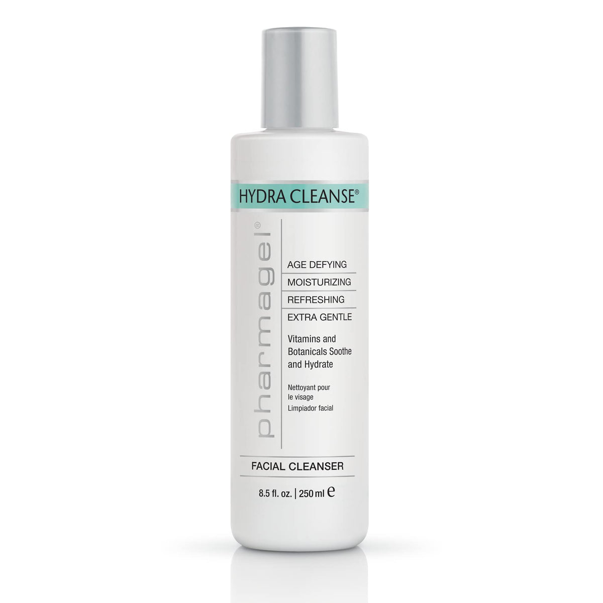 Pharmagel Hydra Cleanse bottle front view for daily cleansing.