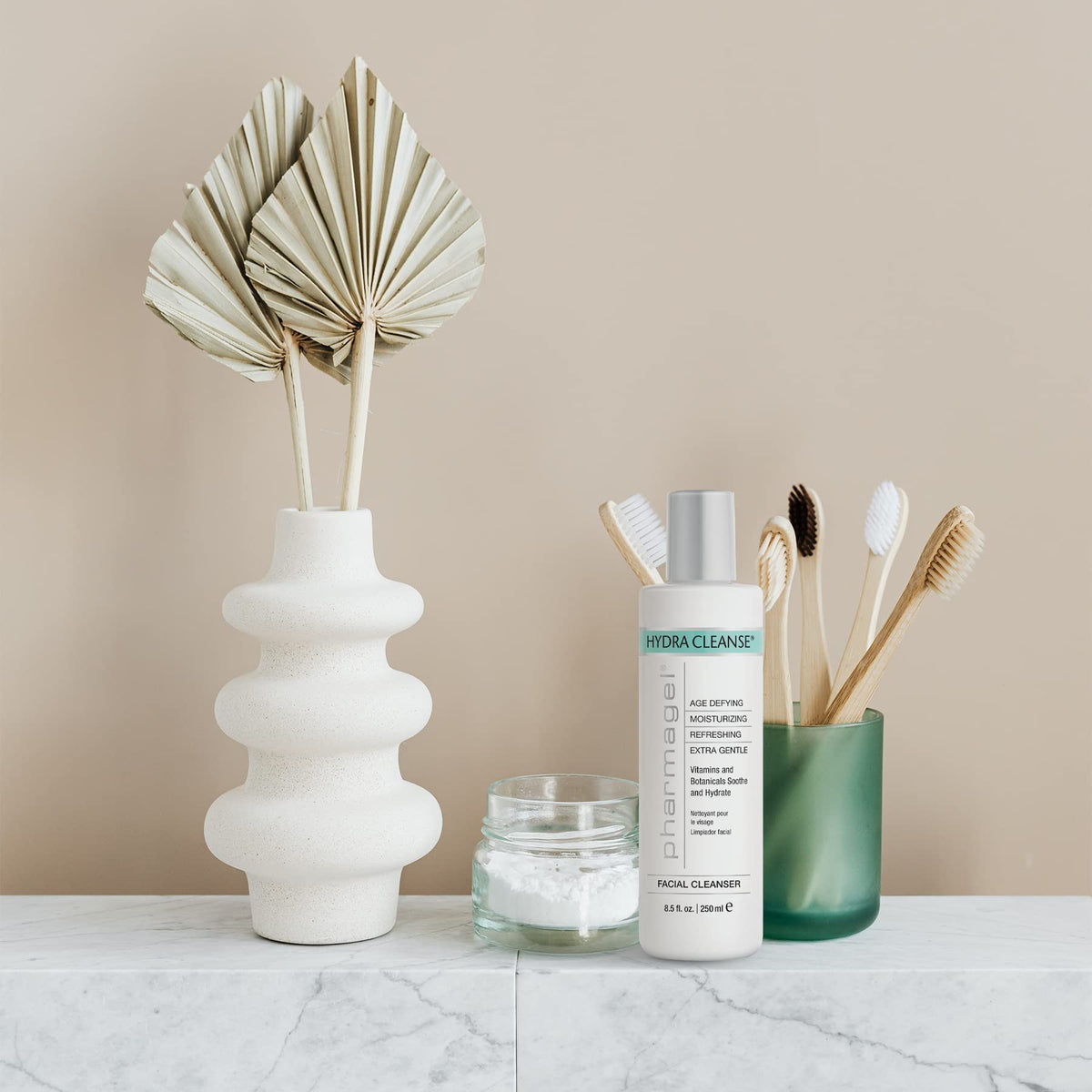 Pharmagel Hydra Cleanse foaming lather delivers gentle cleansing.
