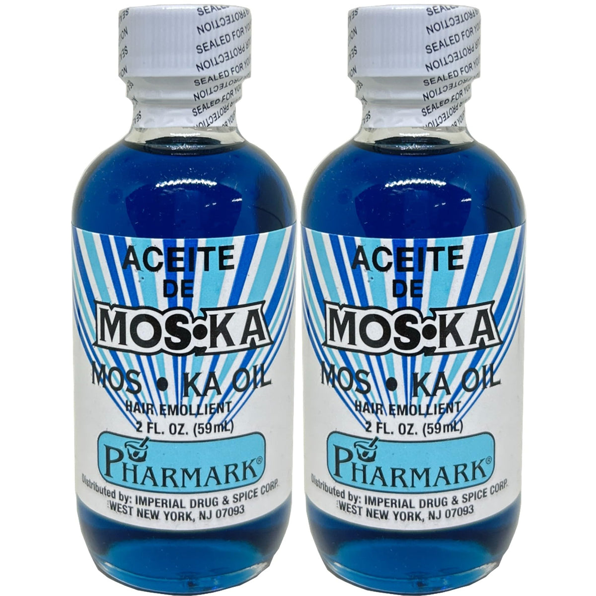 Pharmark Moska Oil 2 oz bottle close-up for precise, easy dosing during daily routines.