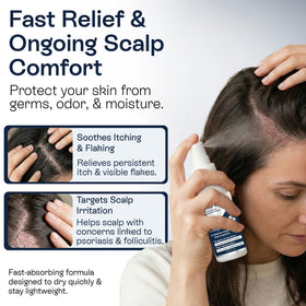 Pharmlitalia fast-absorbing scalp spray drying quickly on hair