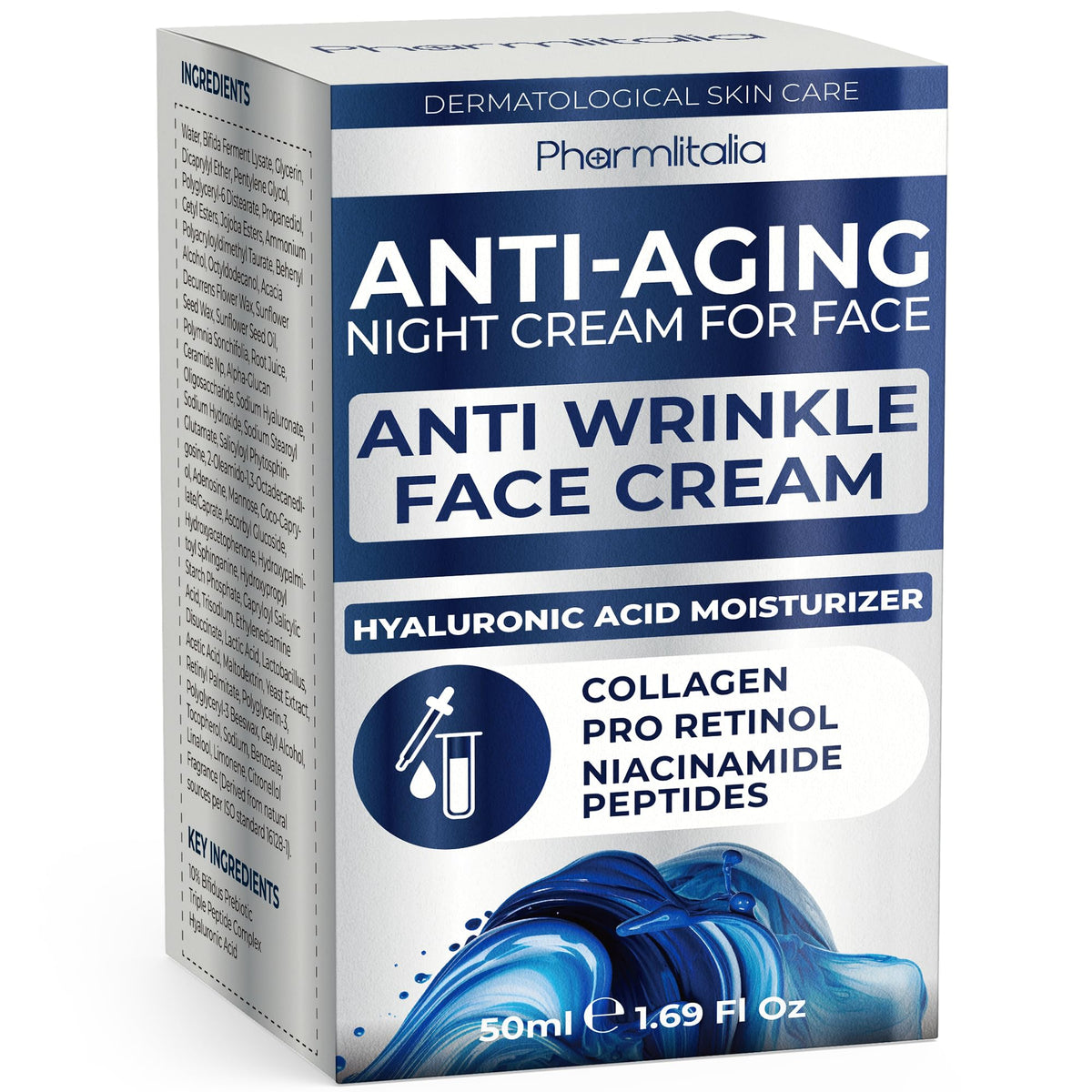 Pharmlitalia Instant Face Lift Cream jar—overnight hydration for refreshed skin.