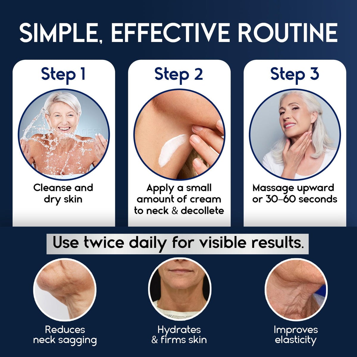 Pharmlitalia neck cream showing firming effect on skin.