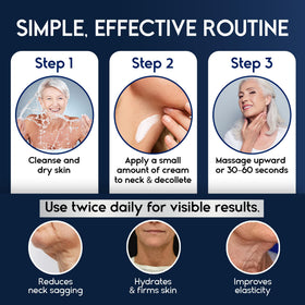 Pharmlitalia neck cream showing firming effect on skin.