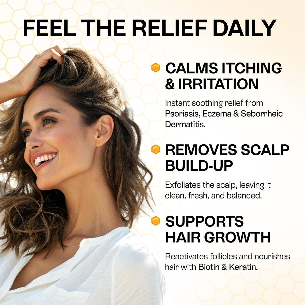 Pharmlitalia psoriasis shampoo lather on hair demonstrating rich foam.