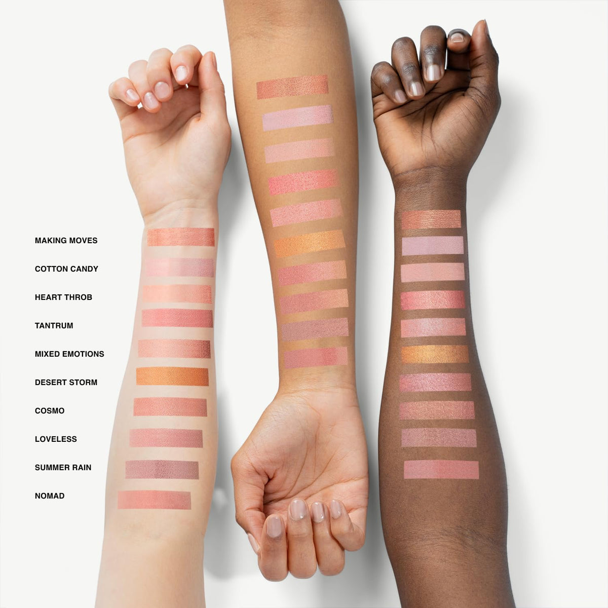 Phase Zero Cotton Candy pink swatch reveals luminous cheek glow.