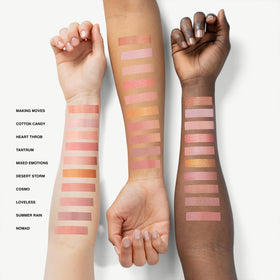 Phase Zero Cotton Candy pink swatch reveals luminous cheek glow.