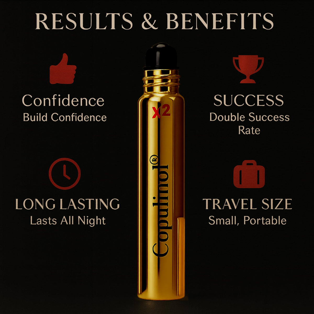 Pherolec Copulinol X2 long-lasting wear without frequent reapplication.