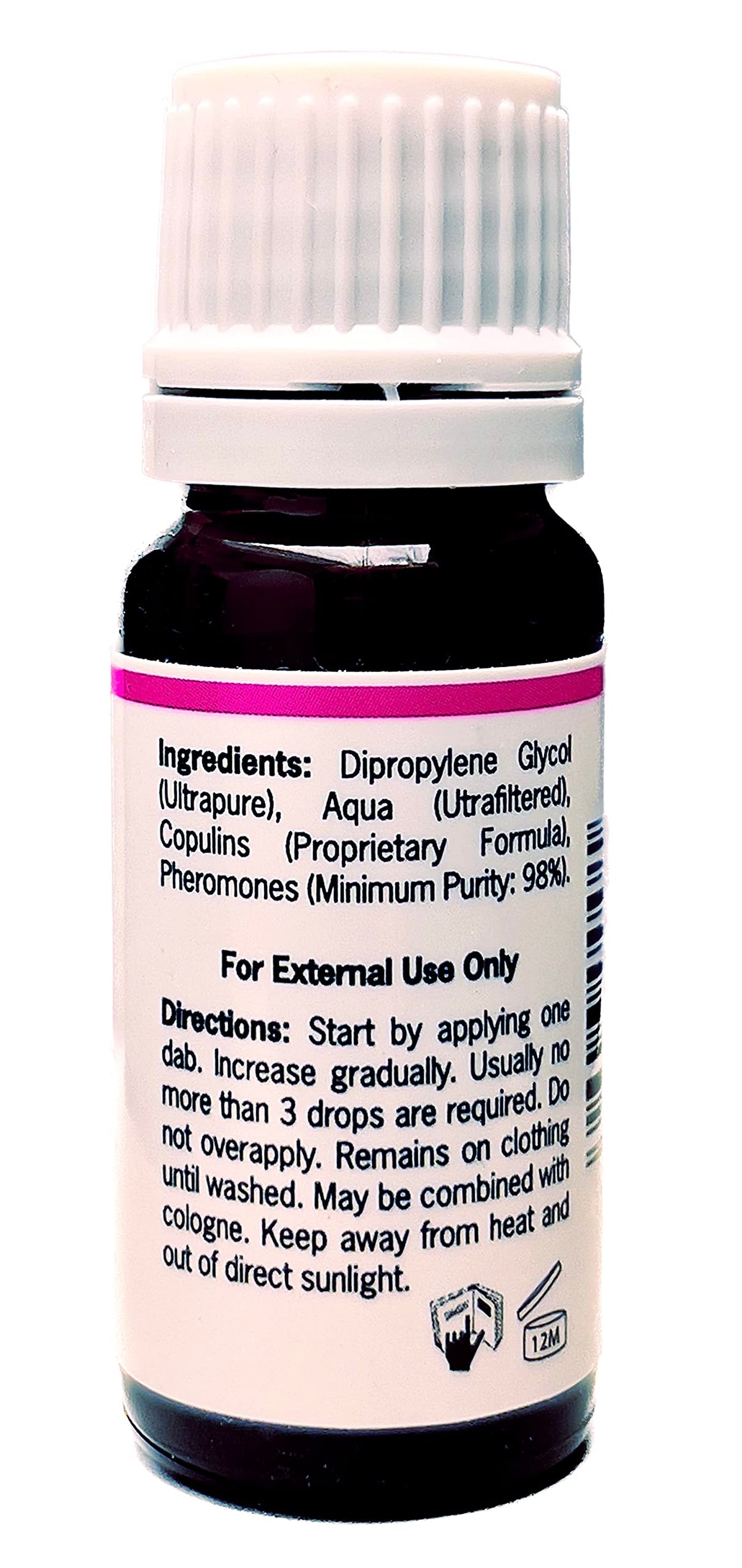 Pherone Formula W-1 dab application image, a discreet scent for confident evenings.