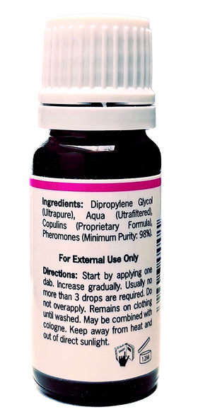 Pherone Formula W-1 dab application image, a discreet scent for confident evenings.